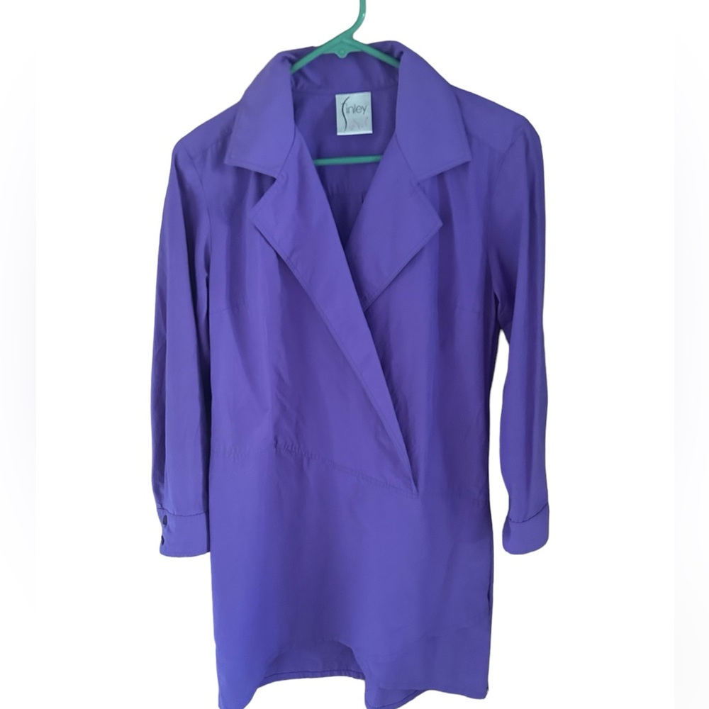 Vintage Finley Purple Shift Dress Shirt Size Medium Long sleeve